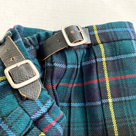 Vintage Tartan Plaid Kilt Skirt and Vtg Trifari Safety Pin Girls S-M 22" Retro - Picture 9 of 15
